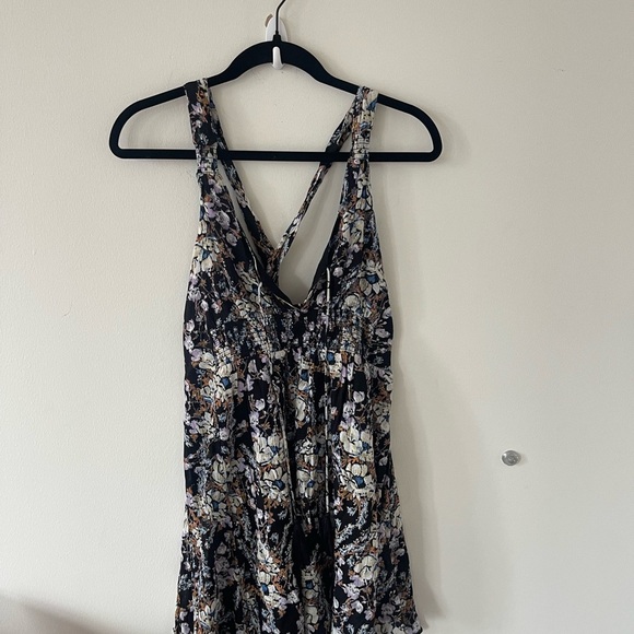 Free PeopleTwist Back Floral Boho Mini Dress Medium - Picture 2 of 7